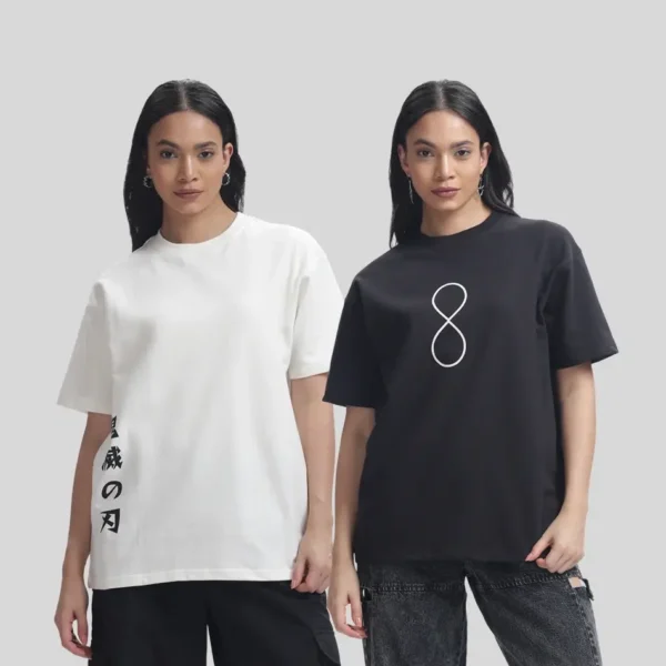 Premium Oversized Cotton T-Shirt – Unisex (Dual Combo)