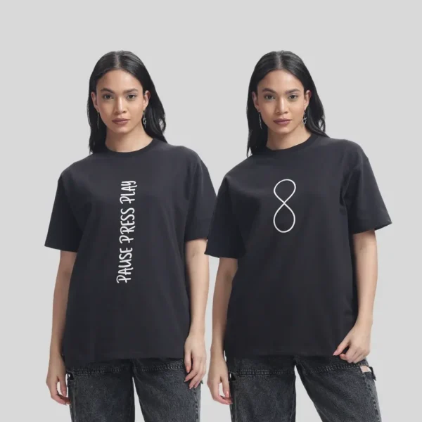 Premium Oversized Cotton T-Shirt – Unisex (Dual Combo)